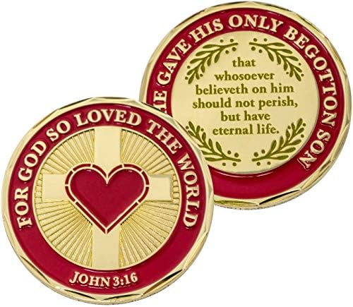 Bog te voli kovanica, za Boga toliko voljela svijet da je dao svoj samo rođen sin, John 3:16 poklon. Zlatni Christian Challenge novčić.