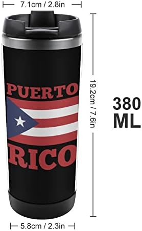 Puerto Rico Zastava države Travel Thring Nehrđajući čelik Izolirana kafe šalica sa poklopcem za kućni kancelarija na otvorenom 12