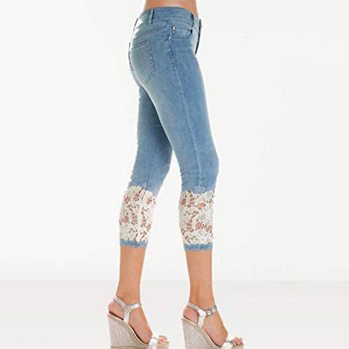 Capri gamaše za žene plus veličine čipke gamaše Tummy Control Jeggings Stretchy High Skine Capris Jeans Skinny Yoga pantalone