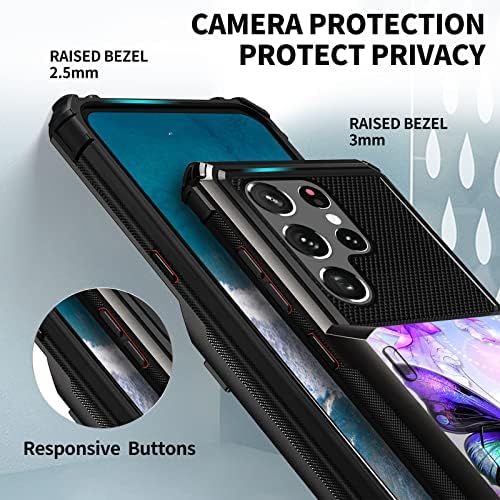 SDDFRHGH za Samsung Galaxy S23 Ultra case Wallet 4 držača kreditnih kartica ID Slot Flip Cover dizajn, Dual Layer Defender futrola