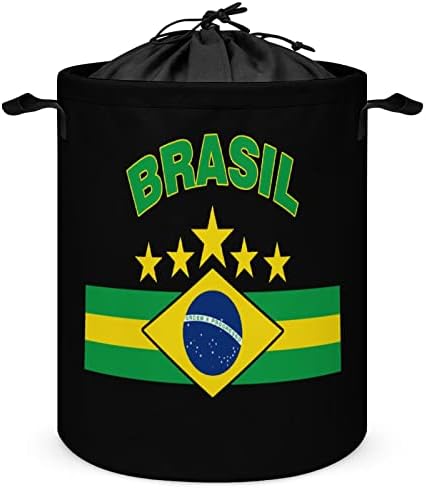 Brazilska Zastava Velika Korpa Za Veš Sa Vezicama Vodootporna Korpa Za Veš Sklopiva Korpa Za Odlaganje Organizator Igračaka