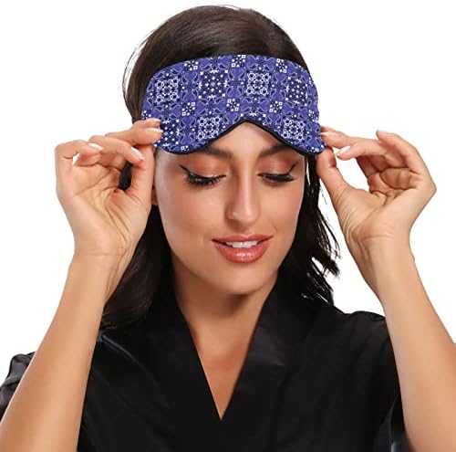 Navy Paisley & Talavera prozračna maska ​​za spavanje, hladno osjećati poklopac za spavanje očiju za ljetni odmor, elastično oblikovano