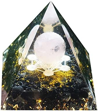 Eternalorgone Kristalna piramida za pozitivnu energiju, kristale ametista, ružičasti kvarc, lapis lazuli, obsidian, tirkizne orgone