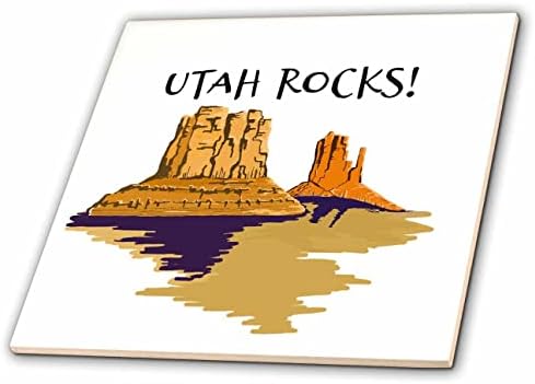 Pustinjski pejzaž 3drose Utah sa Crvenim stijenama i tekstualnim pločicama