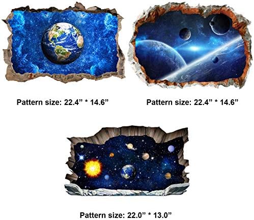 3 kom univerzalne zidne naljepnice 3D Planet Galaxy Outer Space devet planeta prozorske naljepnice ukrasi Murali zidna umjetnička