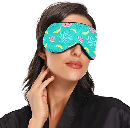 Banana Watermelon prozračna maska ​​za spavanje, hladno osjećati poklopac za spavanje za vrijeme spavanja za ljetni odmor, elastično