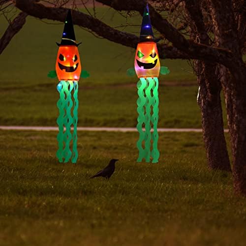 Eggeil Halloween Dekoracije na otvorenom. 2 kom 53 inča bundeve vještica kape sa Halloween Ghost vodootporan LED svjetla niz za unutrašnju.
