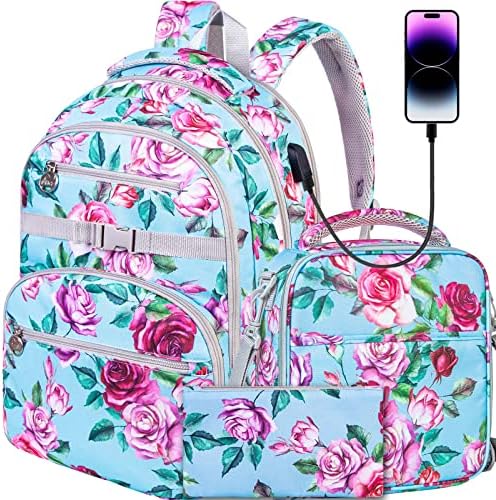 ZLYERT kompleti ruksaka za djevojčice i dječake, vodootporna torba za cvijeće ruža, Osnovni ruksaci za tinejdžere škola za učenike
