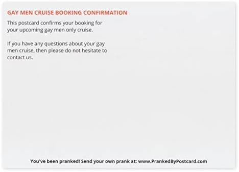 Crazy Novelty Guy Bulk Prank Postcards - Potvrda Gej Krstarenje Rezervacije - Podvale Praktične Šale Gegovi Osveta Mržnje Mail-Pošaljite