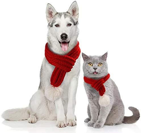 Holibanna PET Xmas Holiday kostimoprimci Klintni božićni šal za PET crveni pleteni šal