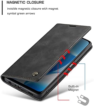 HAII Flip Case za OnePlus Nord N200 5G, Flip Fold kožna torbica za novčanik sa utorom za kreditnu karticu i zaštitnim poklopcem za