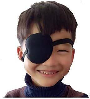 GSHLLO 3 kom. Podesiva mekana crna pirate zakrpa za jednu masku za oči za odrasle djecu Amblyopia Lazy Eye Halloween gusarski dodaci