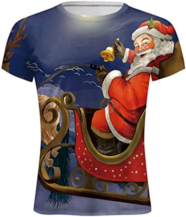 Wybaxz 2022 Božićni muško jesen zima casual kratki rukav božićni 3D tiskani majica modna gornja bluza odjeću
